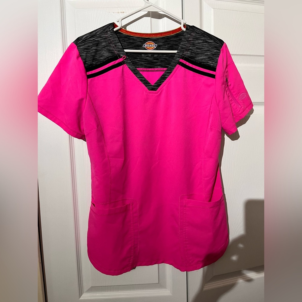 Dickies Vivid Pink and Charcoal Women's scrub